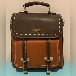 Little Bee Vintage Faux-Leather Backpack